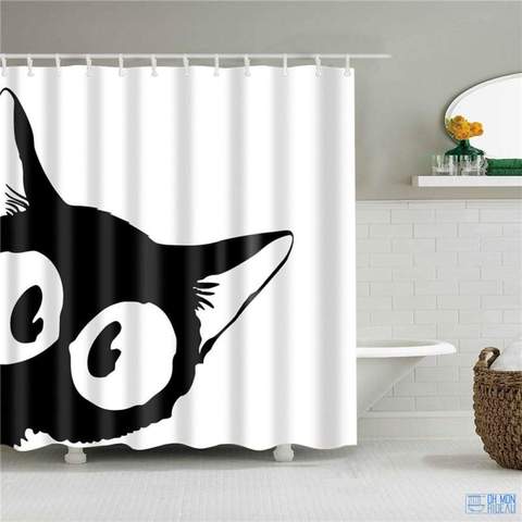 Rideau de douche rideaux design animal taille standard 180 x 180 cm avec Crochets Anneaux 
